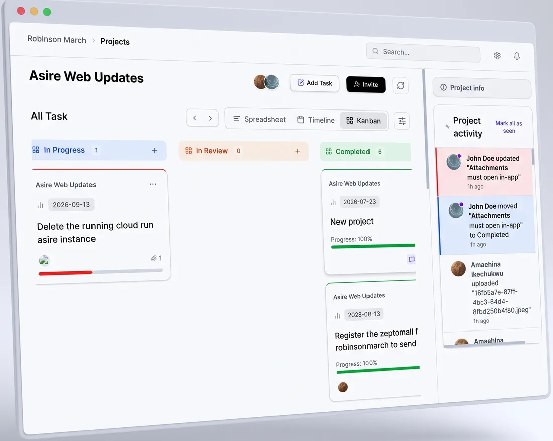Asire my tasks screenshot